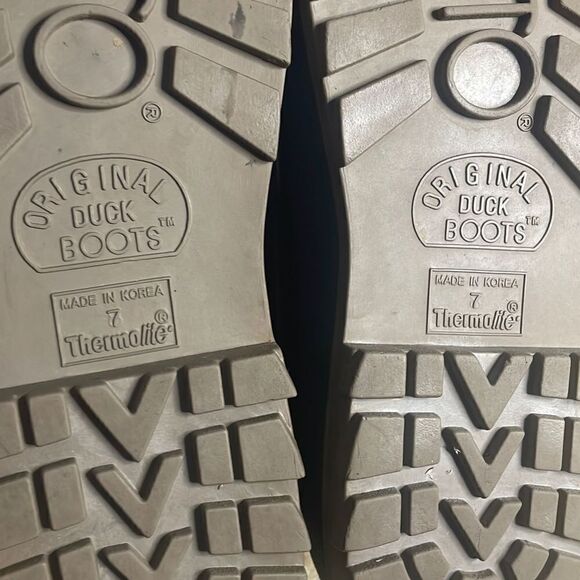 Sporto Vtg 90s Original Duck Boots 7 Green Brown - Picture 10 of 16